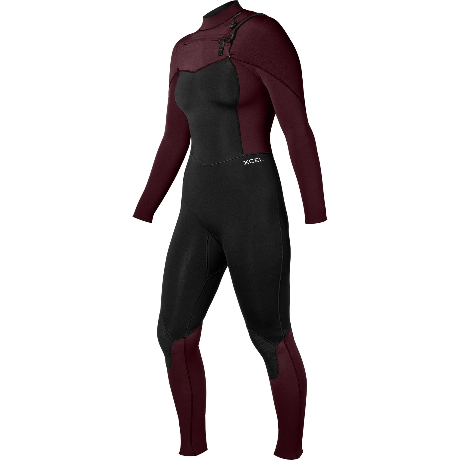 2025 Xcel Da Donna Comp 5/4mm Chest Zip Muta WN54ZXC4W - Black / Wine